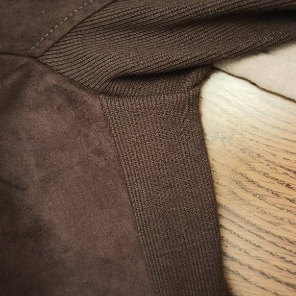 New Directions Size XL Brown Faux Suede Jacket (EUC) - Picture 6 of 13